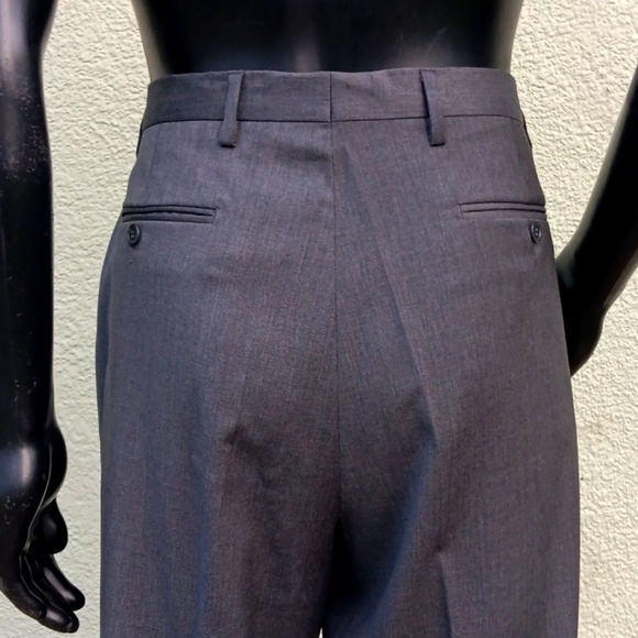 GIORGIO VALENTINI MEN'S GREY FRONT FLAT TROUSERS  W/TOLLEGNO 1900 LUXURY FABRIC - Picture 12 of 17